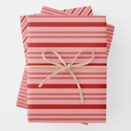 Red Candy Canes, Classic & Fun Christmas Striped Wrapping Paper Sheets