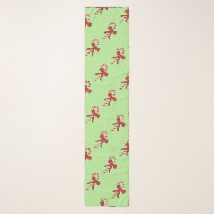 Red Candy Canes Patterned Scarf