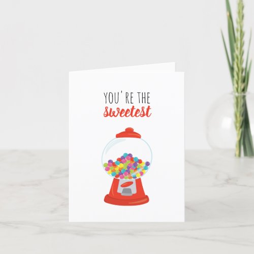 Red Candy Gumball Sweetest Valentine Holiday Card