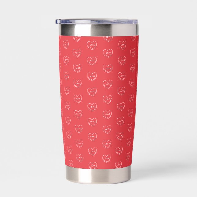 Red Candy Hearts Print Insulated Tumbler (Right)