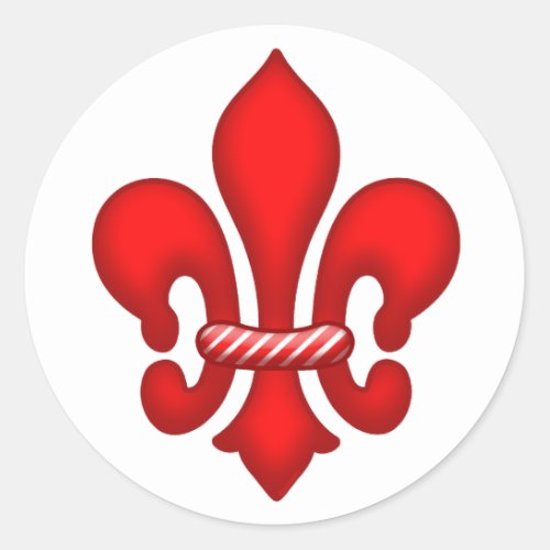 Red Candy Holiday Fleur de lis Stickers