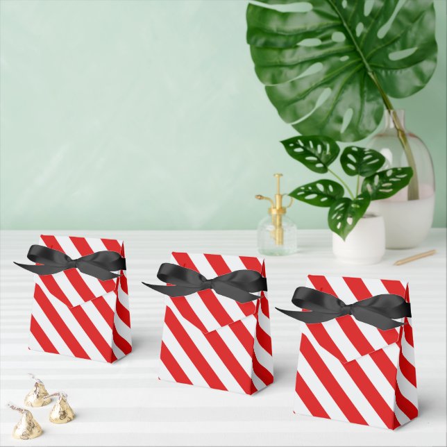 Red Candy Stripe  Favor Boxes (Multiple)