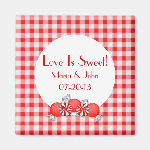 Red Candy Wedding Favor Magnet