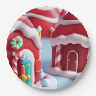 Red Candyland House - Paper Plate