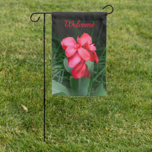Red Canna Weatherproof Personalized Garden Flag