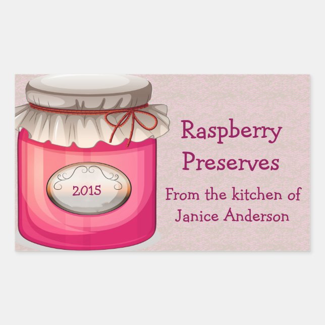 Red Canning Jar Design Canning Label (Front)