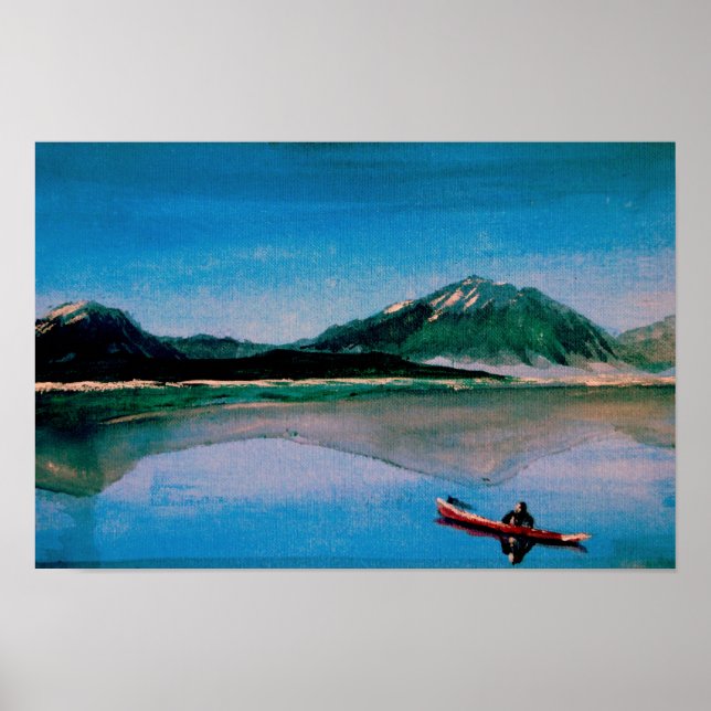Red Canoe on Dillon Lake Poster (Front)