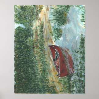 Red Canoe Poster