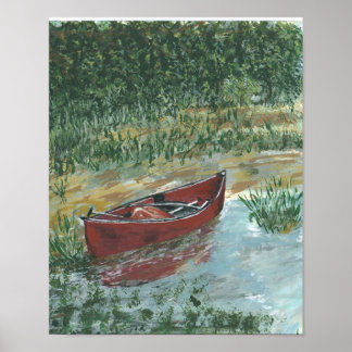 Red Canoe Poster