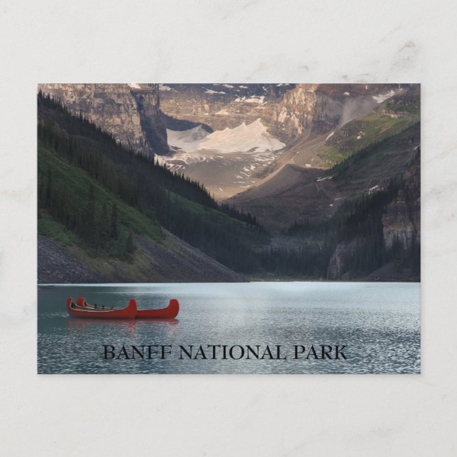 Red Canoes on Lake Louise Postcard (Front)