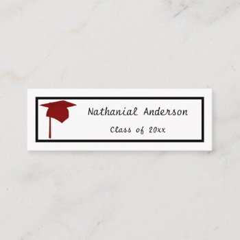 Red Cap  - Graduation Name Insert Cards by Cherylsart at Zazzle