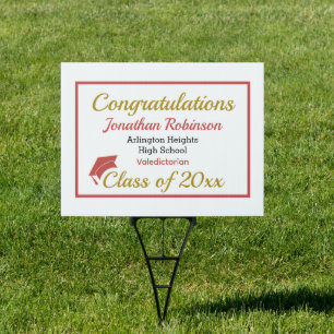 Red Cap Honors Graduation Yard Sign