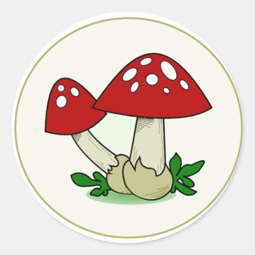 Red cap mushroom stickers