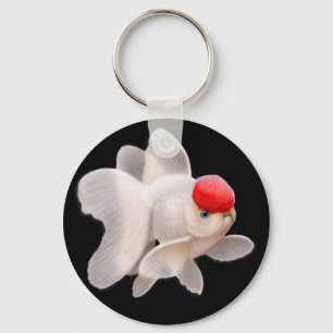 Red Cap Oranda Goldfish Keychain