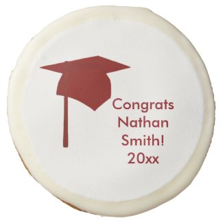 Red Cap Red Tassel Personalized Graduation Cookies
