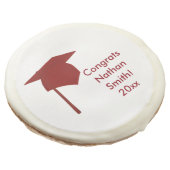 Red Cap Red Tassel Personalized Graduation Cookies (Angled)