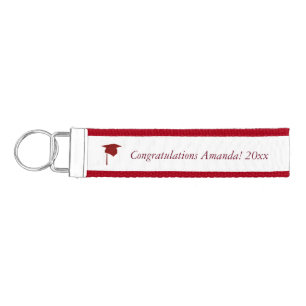 Red Cap Tassel Add Year Name Graduation KeyChains