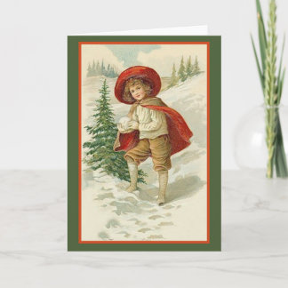 Red Cape and Snow Holiday Cards
