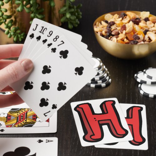 Red Capital Letter H Playing Cards