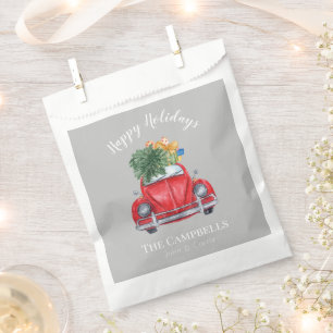 Red Car and Christmas Tree Customizable Favor Bag