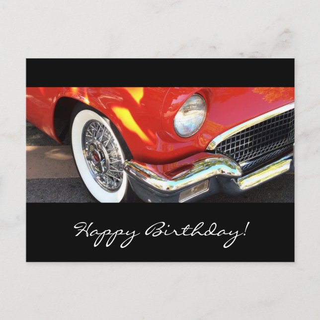 Red car - birthday postcard (Front)