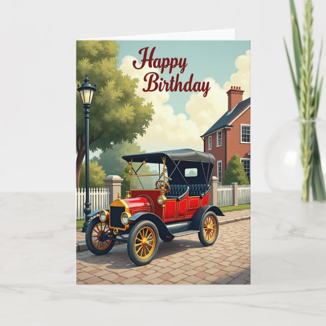 Red Car Celebration Card (Front)