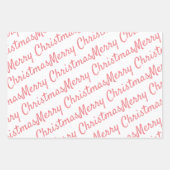 Red Car Christmas Tree Candy Pattern Pink Holiday Wrapping Paper Sheets (Front 2)