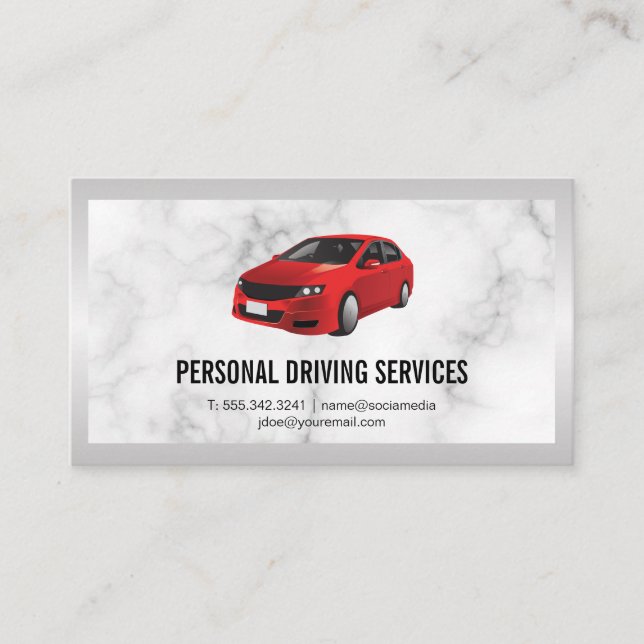 Red Car | Driving Services Business Card (Front)