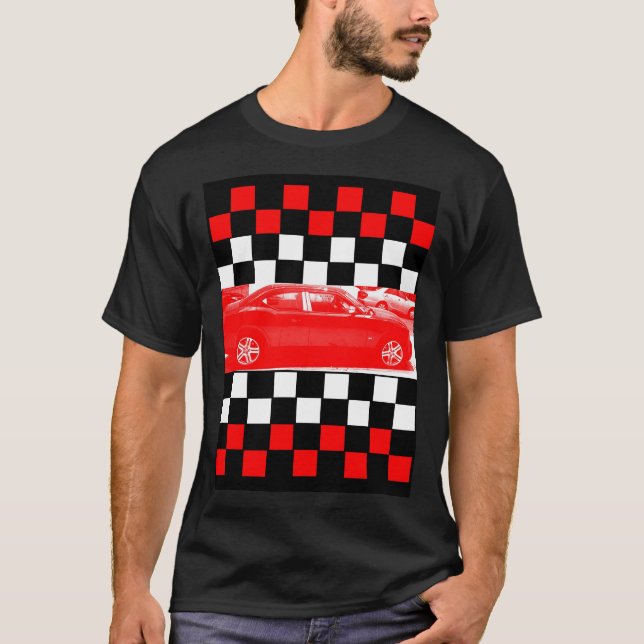 Red Car In The Fast Lane 2 T-Shirt (Front)