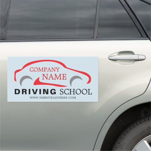 Red Car Logo Driving School Instructor Car Magnet