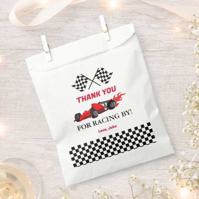 Red Car Race  Baby shower Favor Bag (Clipped)