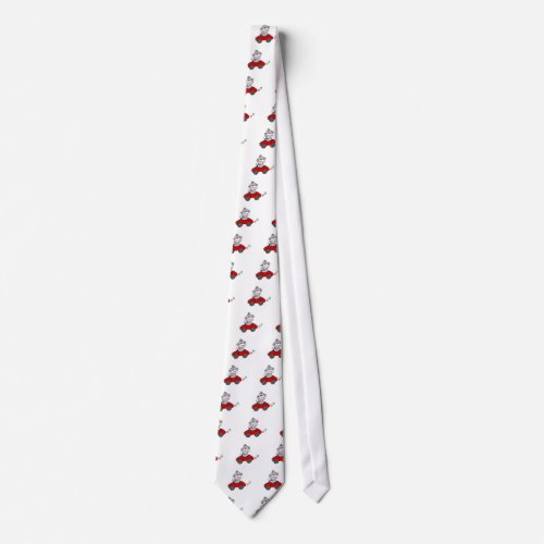 Red Car Sock Monkey Tshirts and Gifts Tie