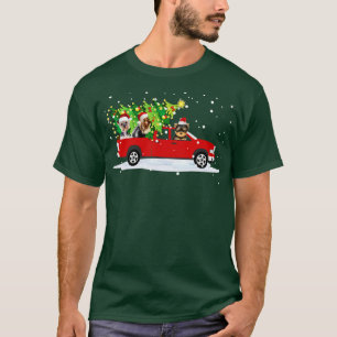 Red Car Truck Christmas Tree Funny Santa Xmas Dog  T-Shirt
