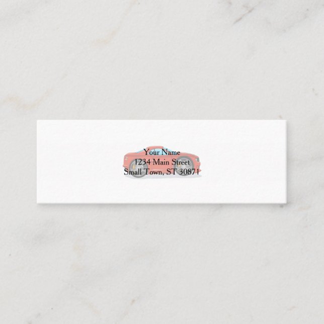 Red Car tuning racing Mini Business Card (Front)