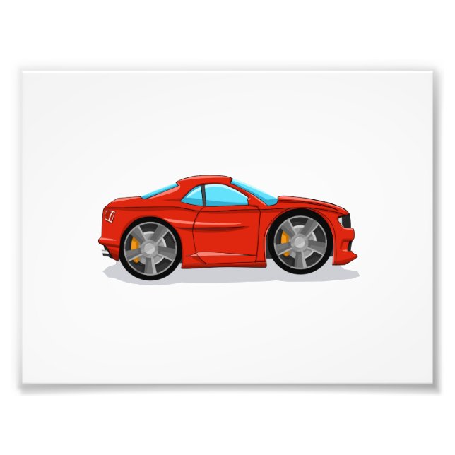 Red Car tuning racing Photo Print (Front)