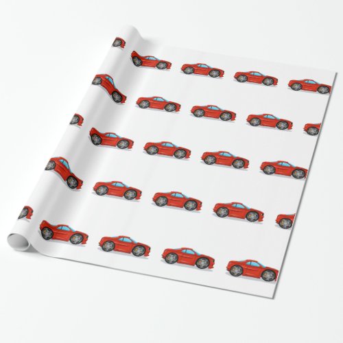 Red Car tuning racing Wrapping Paper