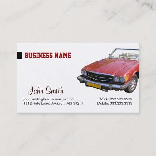 Red Car Wash and Detailing Business Card