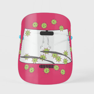 Red Car Windshield with Germs Kids' Face Shield