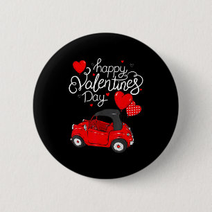 Red Car With Hearts Happy Valentines Day Gifts For Button