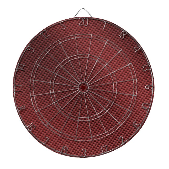 Red Carbon Fiber Patterned Dart Board (Front)