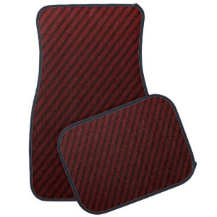 Red Carbon Fiber Style Car Floor Mat