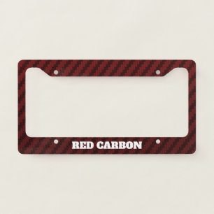 Red Carbon Fiber Style License Plate Frame