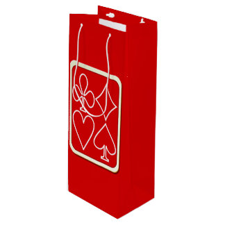 Red Card Suits Wine Gift Bag