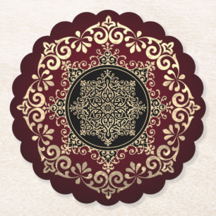 Red cardboard boxes with decoration paper coaster