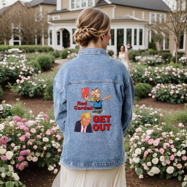 Red Carded Denim Jacket (Wedding Back)