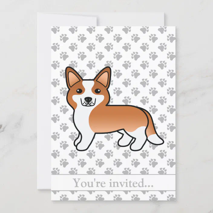 Red Cardigan Welsh Corgi Dog Birthday Party Invitation Zazzle Com