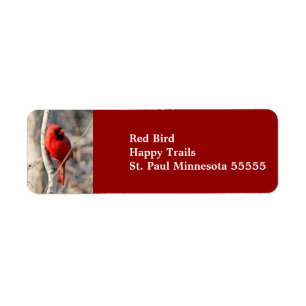 Red Cardinal Address Label