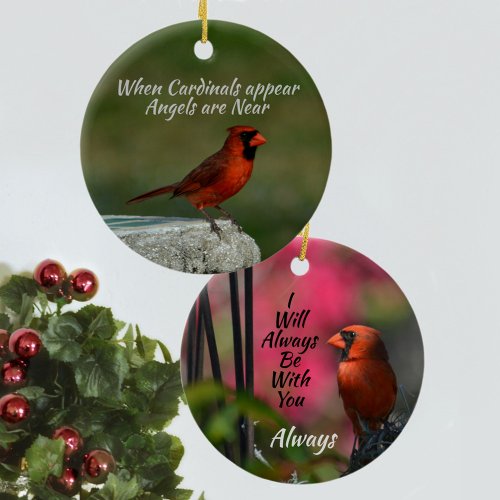 Red Cardinal Always with You Memorial Ceramic Ornament