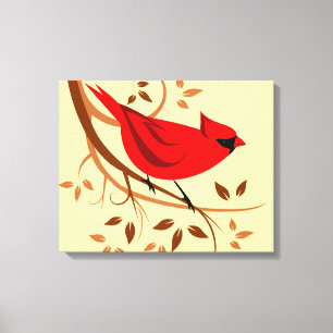Red Cardinal Art Canvas Print