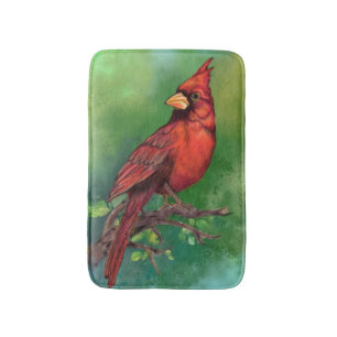 Red Cardinal Bird Bath Mat